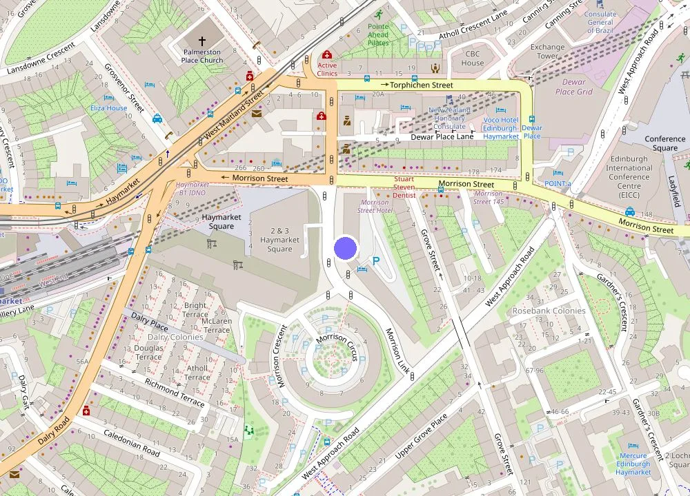 Map: Leonardo Hotel Edinburgh Haymarket